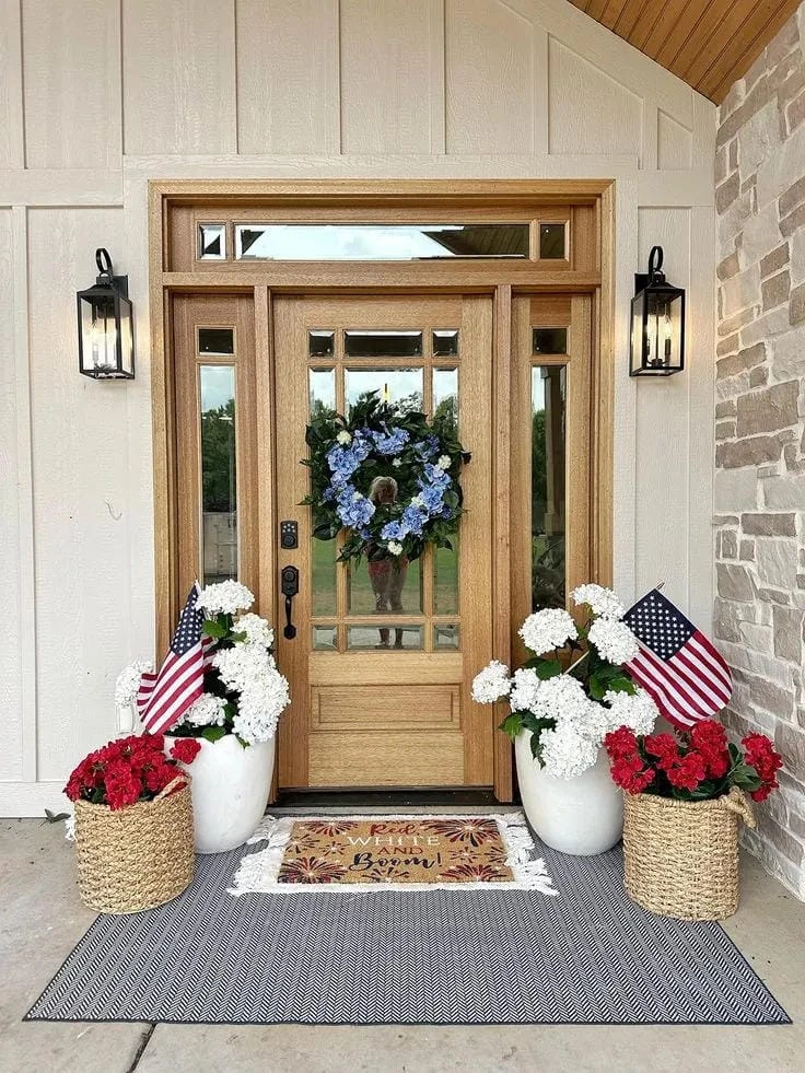 3- Match Planters with Patriotic Accents