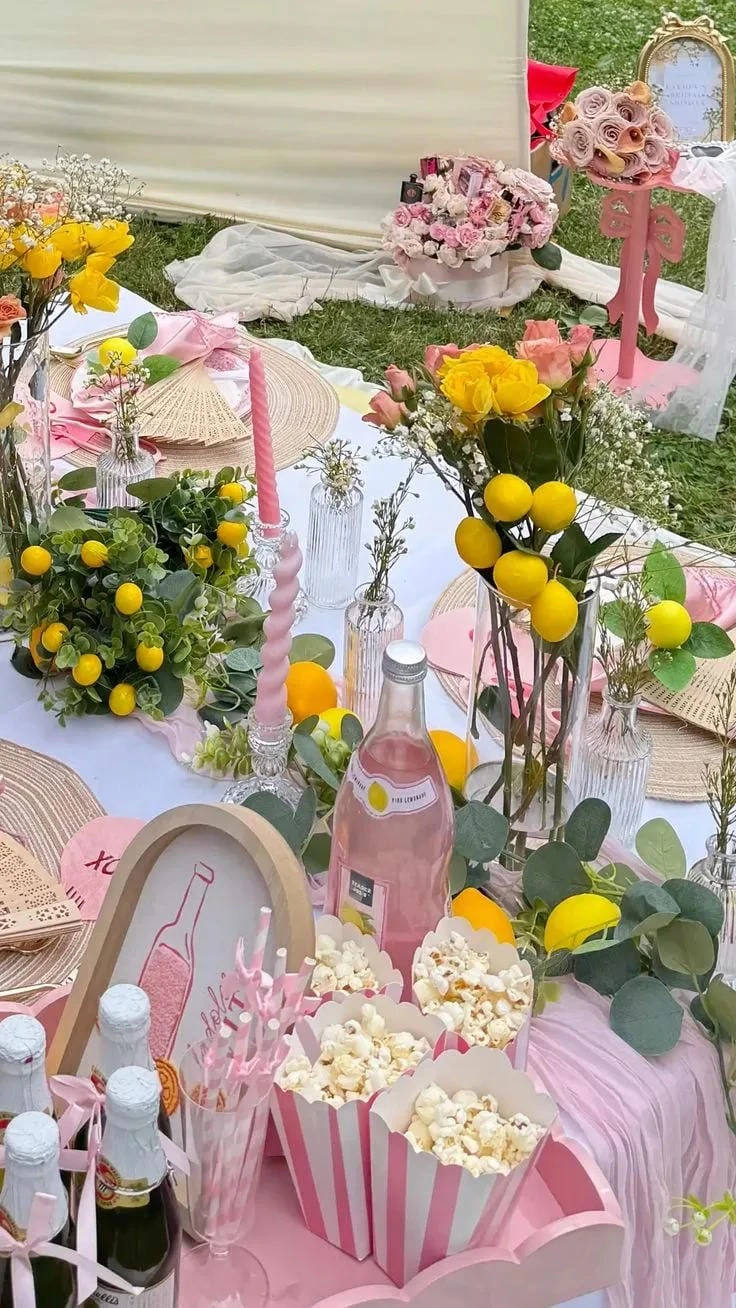 11- Mix Lemons with Pink Flowers