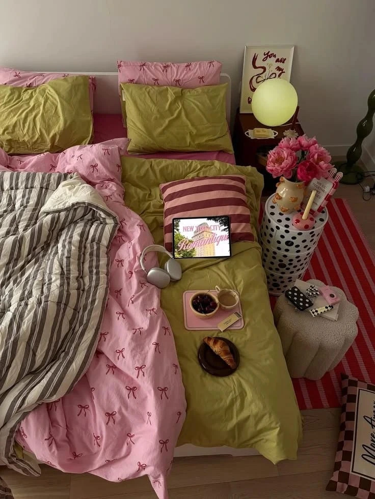 11- Pair Olive and Pink with Simple Stripes