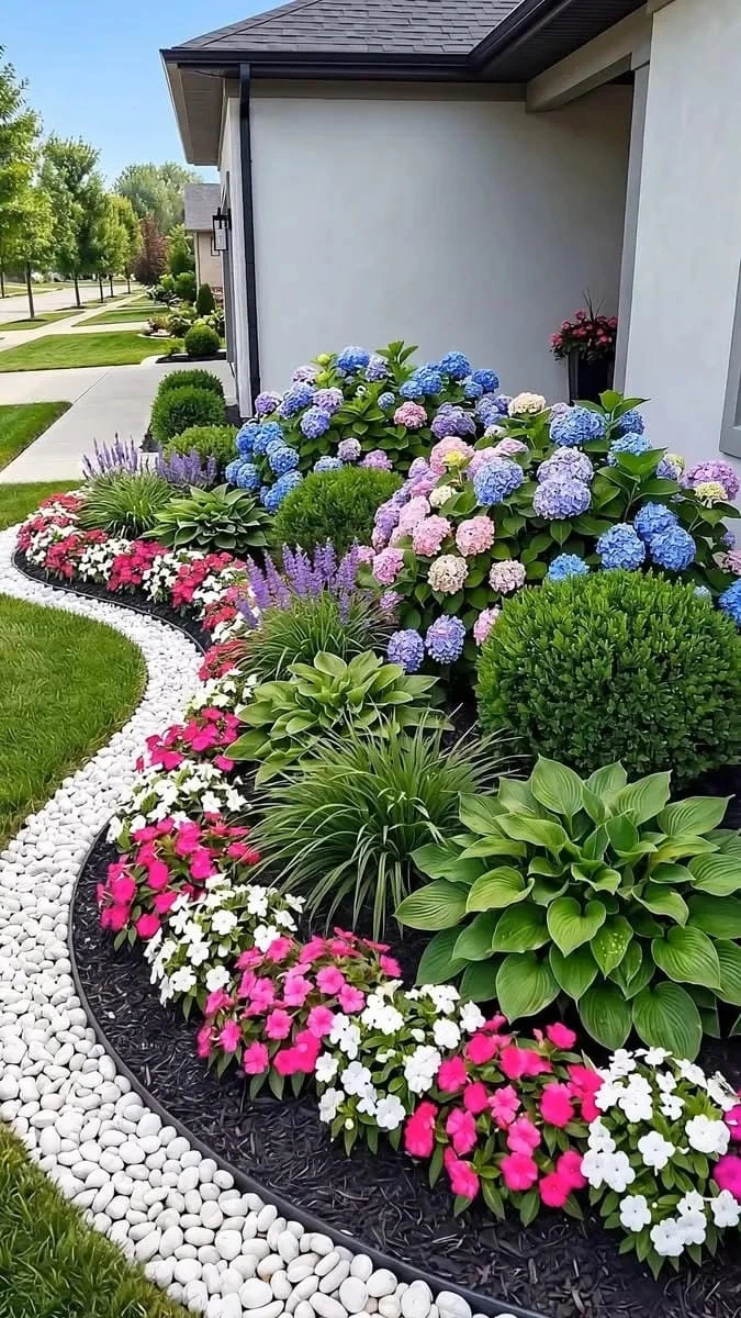 11- Repeat Bright Blooms Along the Walkway