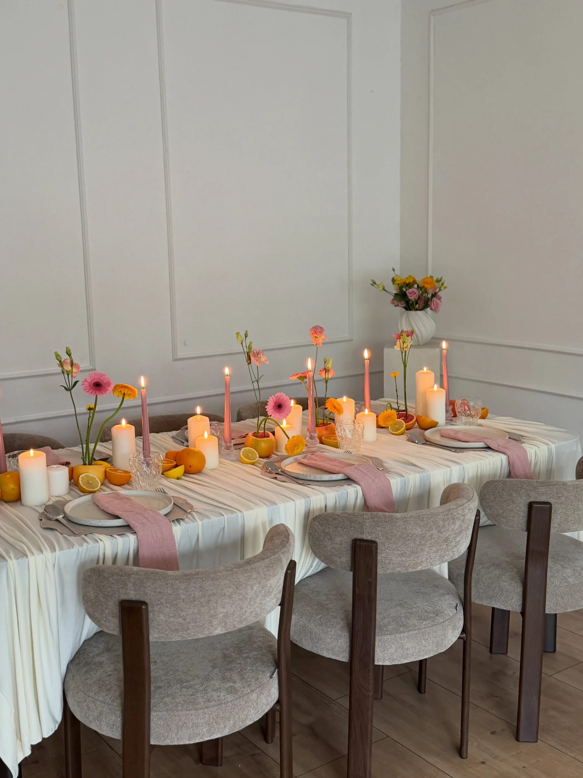 4- Repeat Soft Pink Candles