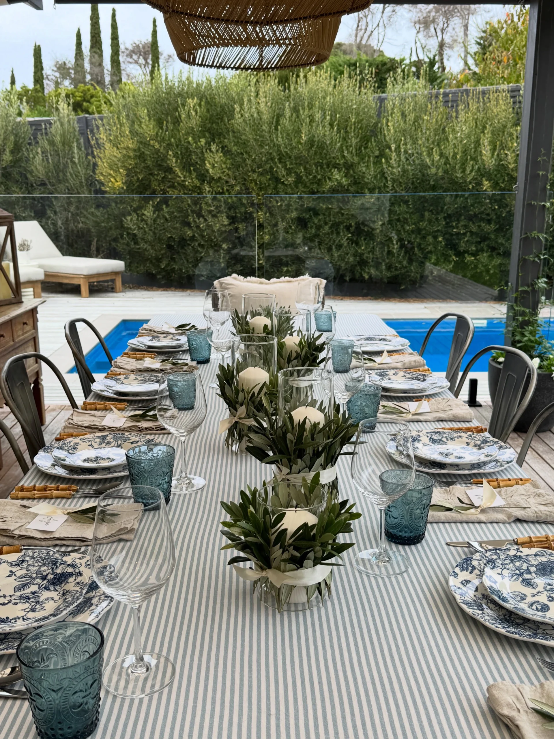 1- Run Olive Branches Along the Table