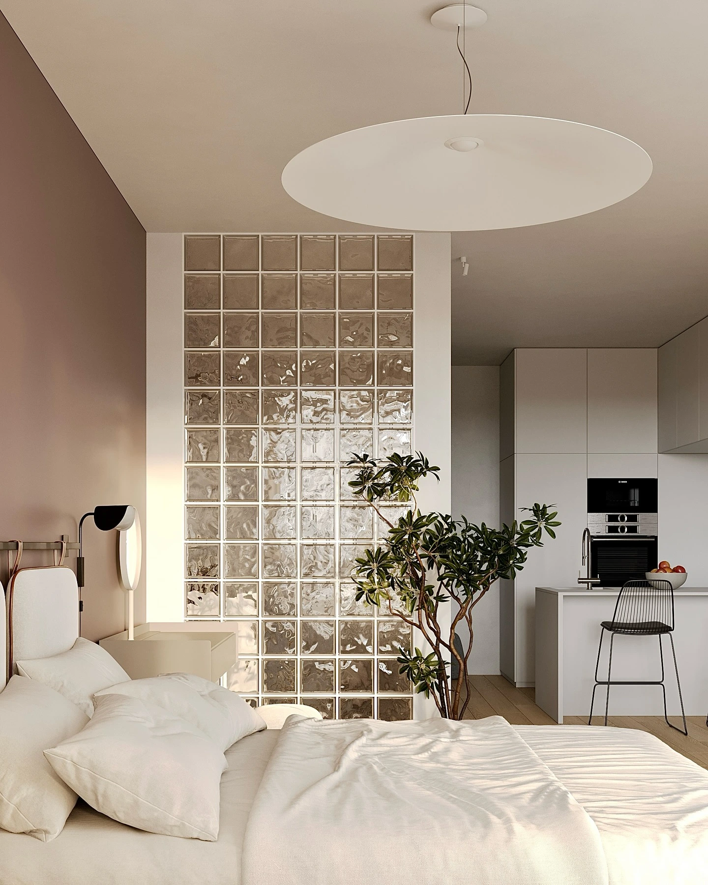 1- Separate the Bed with a Glass Divider