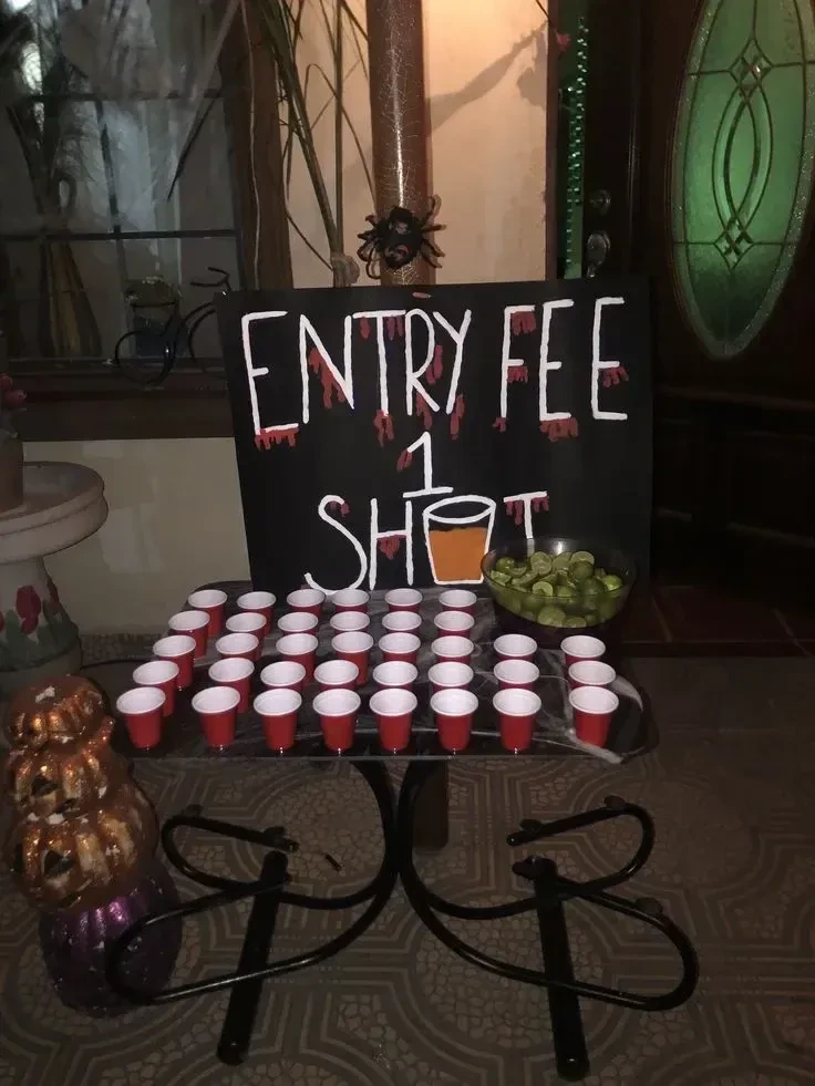 7- Set Up a Compact Halloween Drink Table