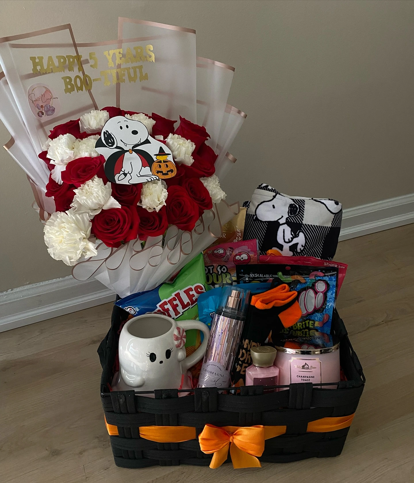 3- Soften the Basket with Flowers