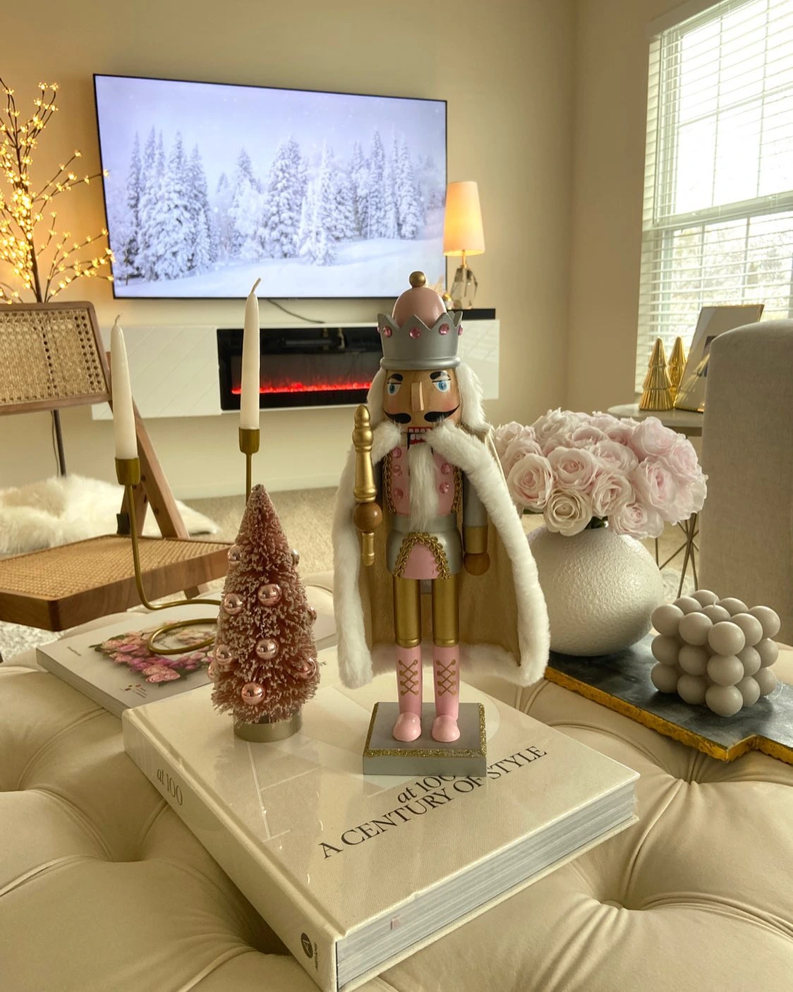 5- Soften the Holidays with White and Pink