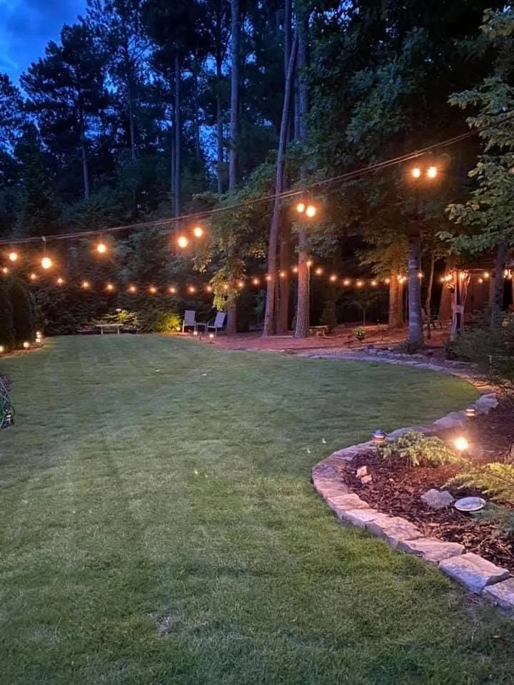 9- Stretch Lights Across a Wide Lawn