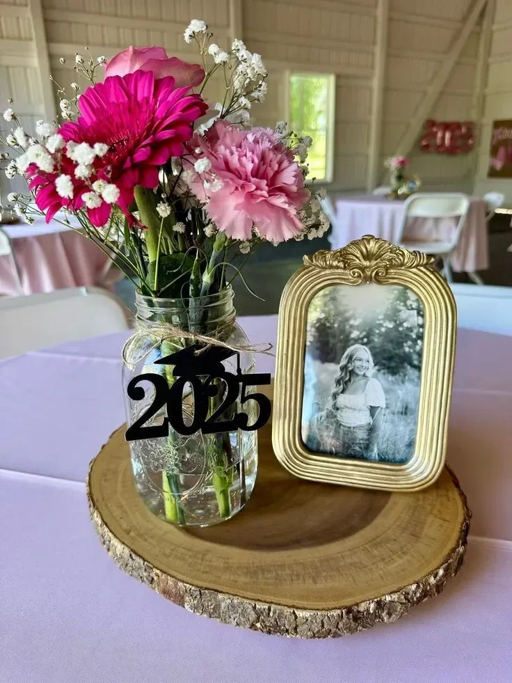 3- Style One Framed Photo with a Vase