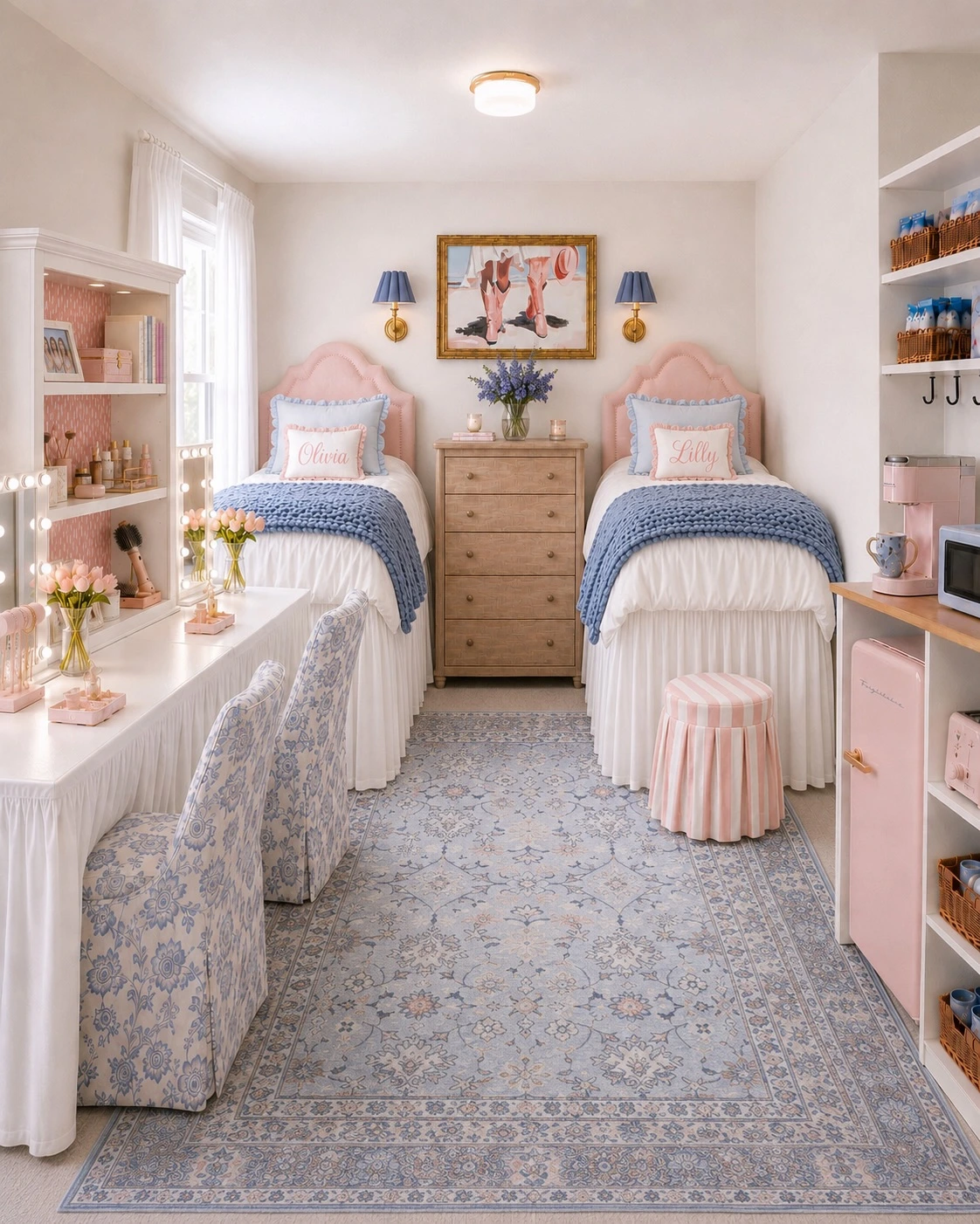 10- Style Open Desk Shelves in Pink