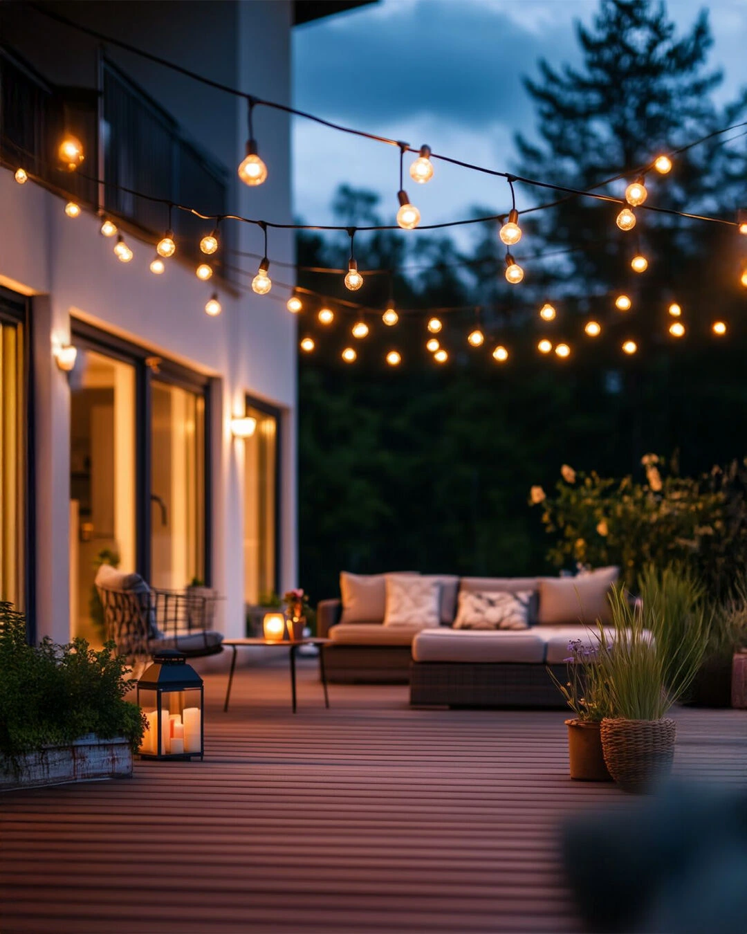 11- Thread Lights Through a Pergola