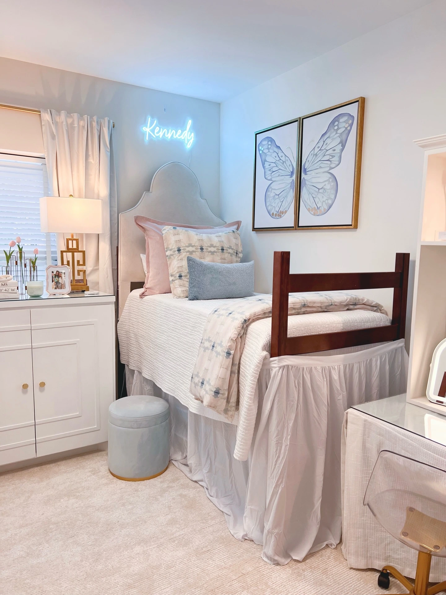 1- Tie the Room Together with Blue Butterfly Art