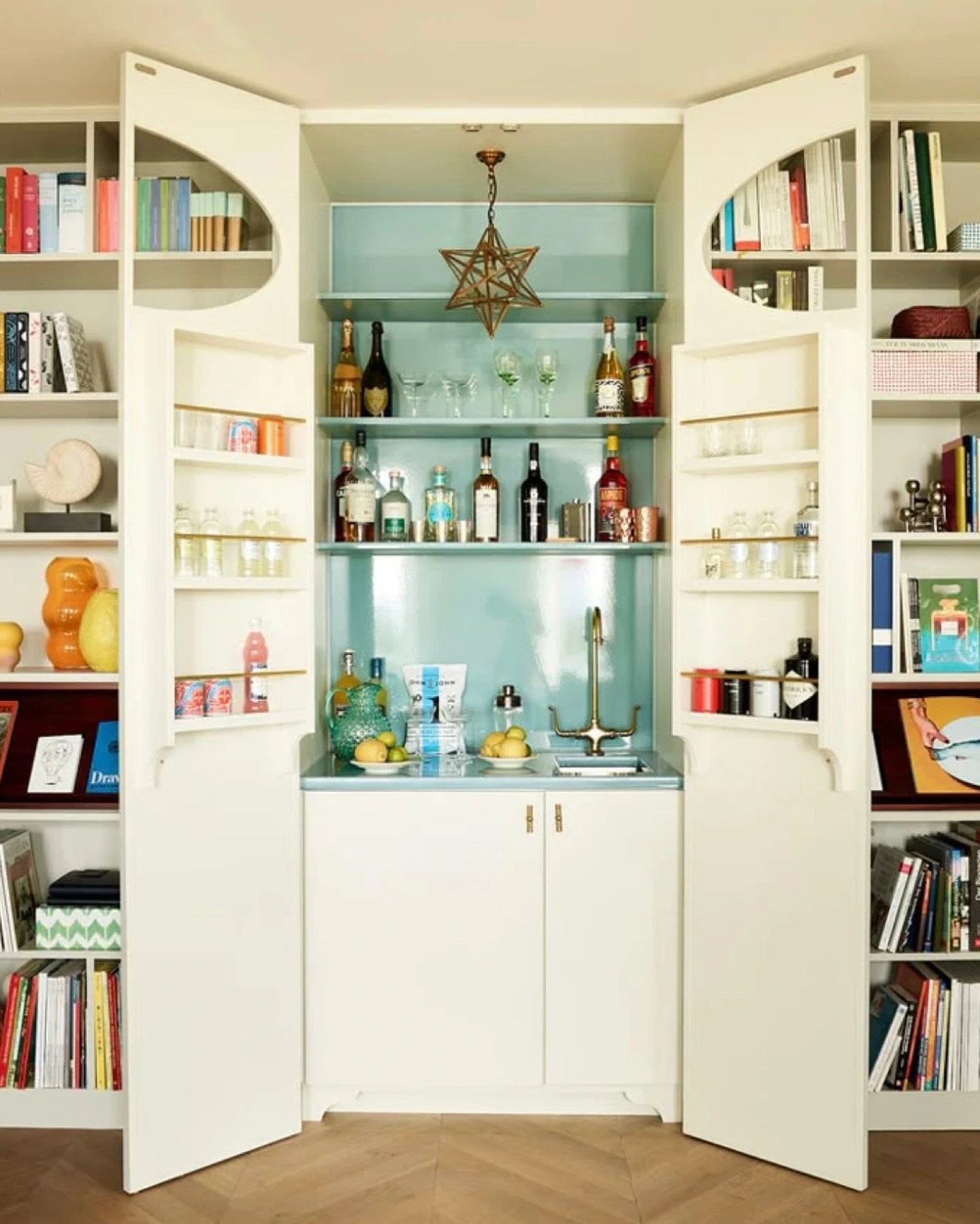 10- Tuck Barware into a DIY Cabinet