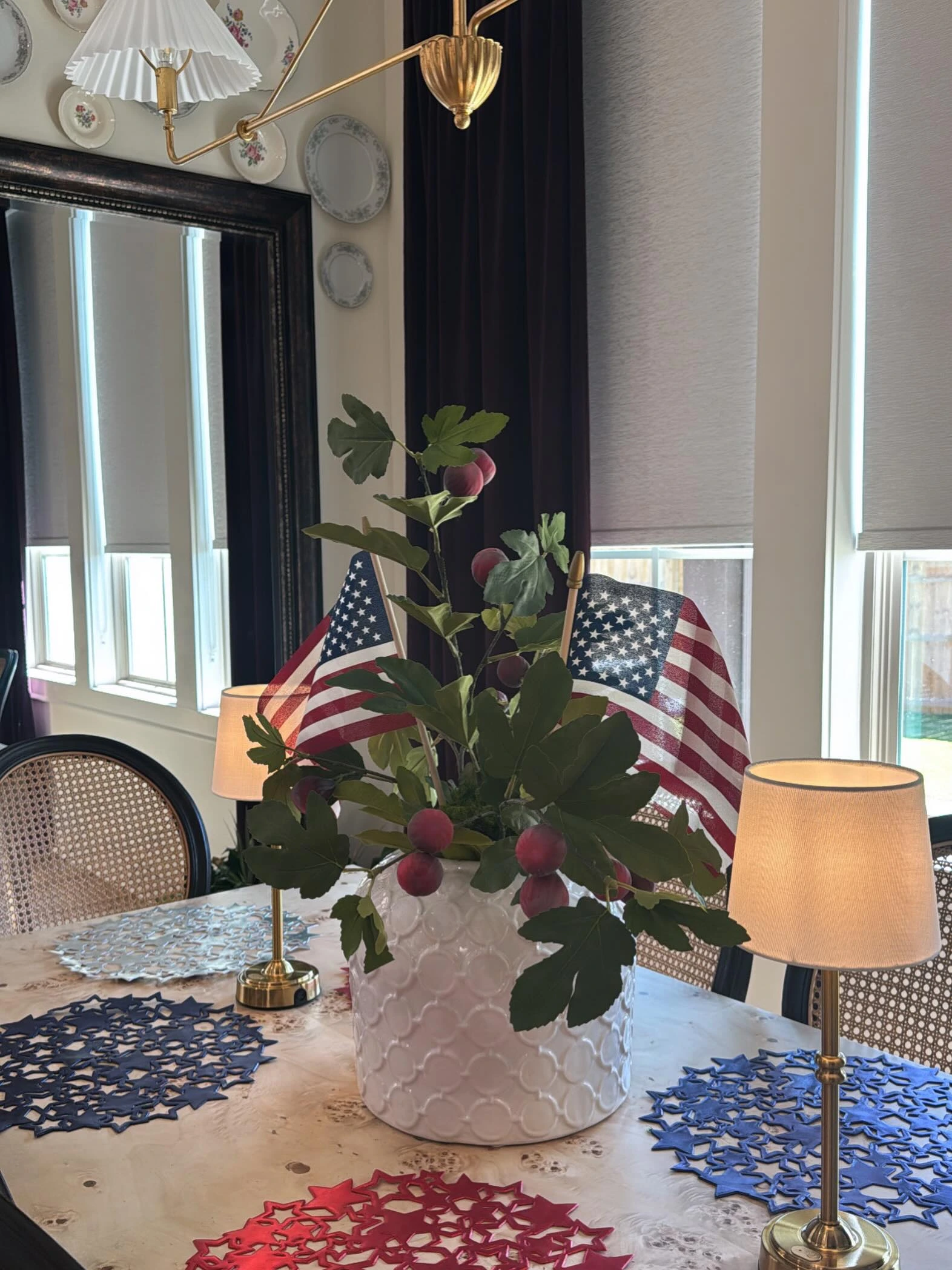 5- Tuck Flags into a Dining Table Centerpiece