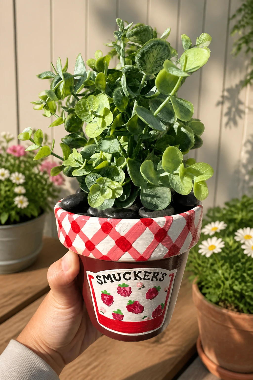 1- Turn a Pot into a Strawberry Jam Jar