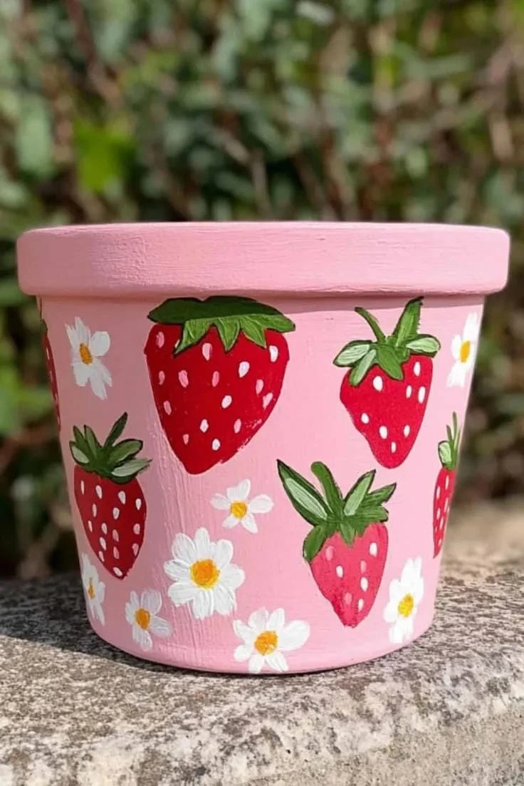8- Use a Pink Strawberry Pattern