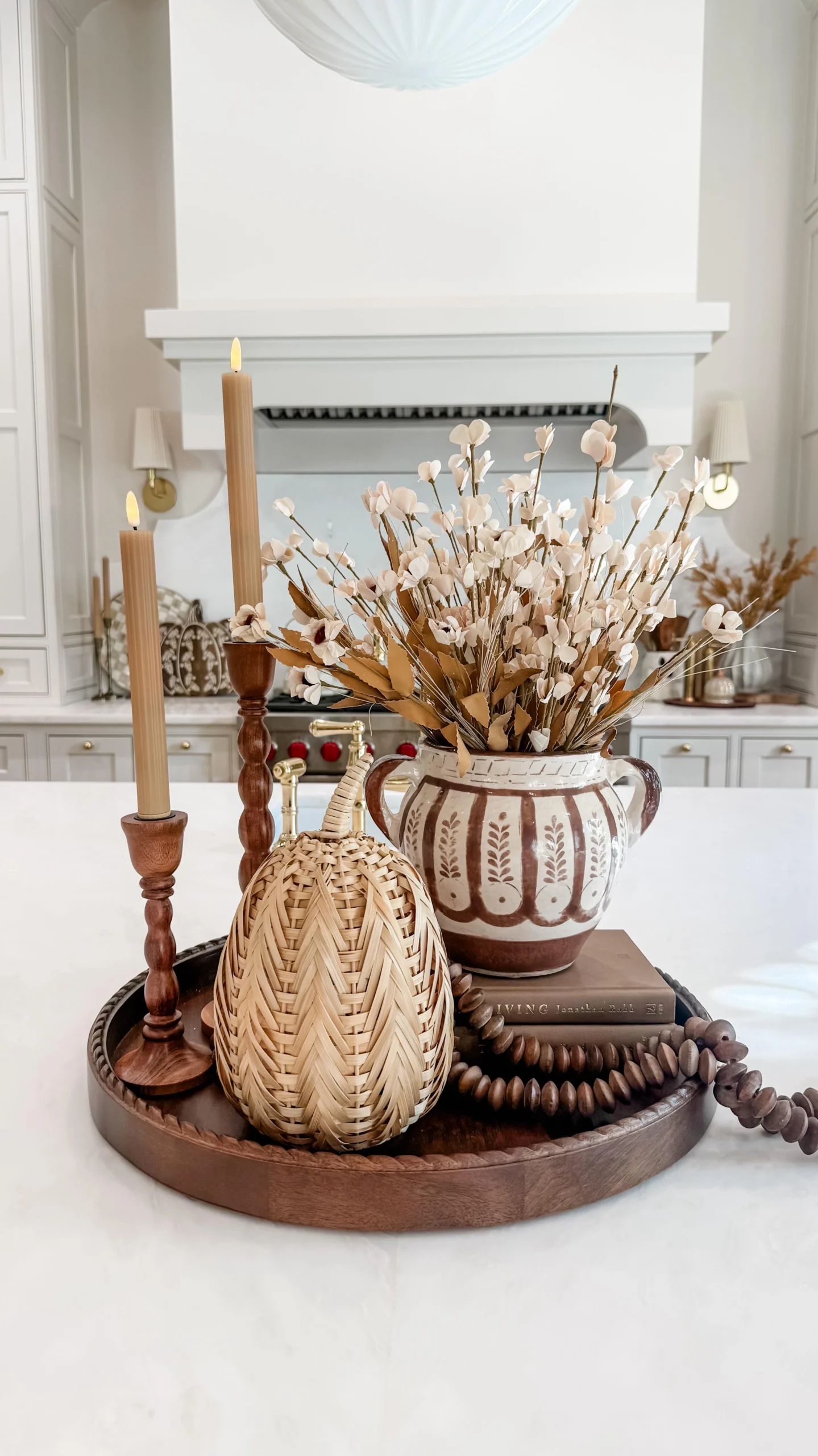4- Use a Textured Pumpkin Centerpiece
