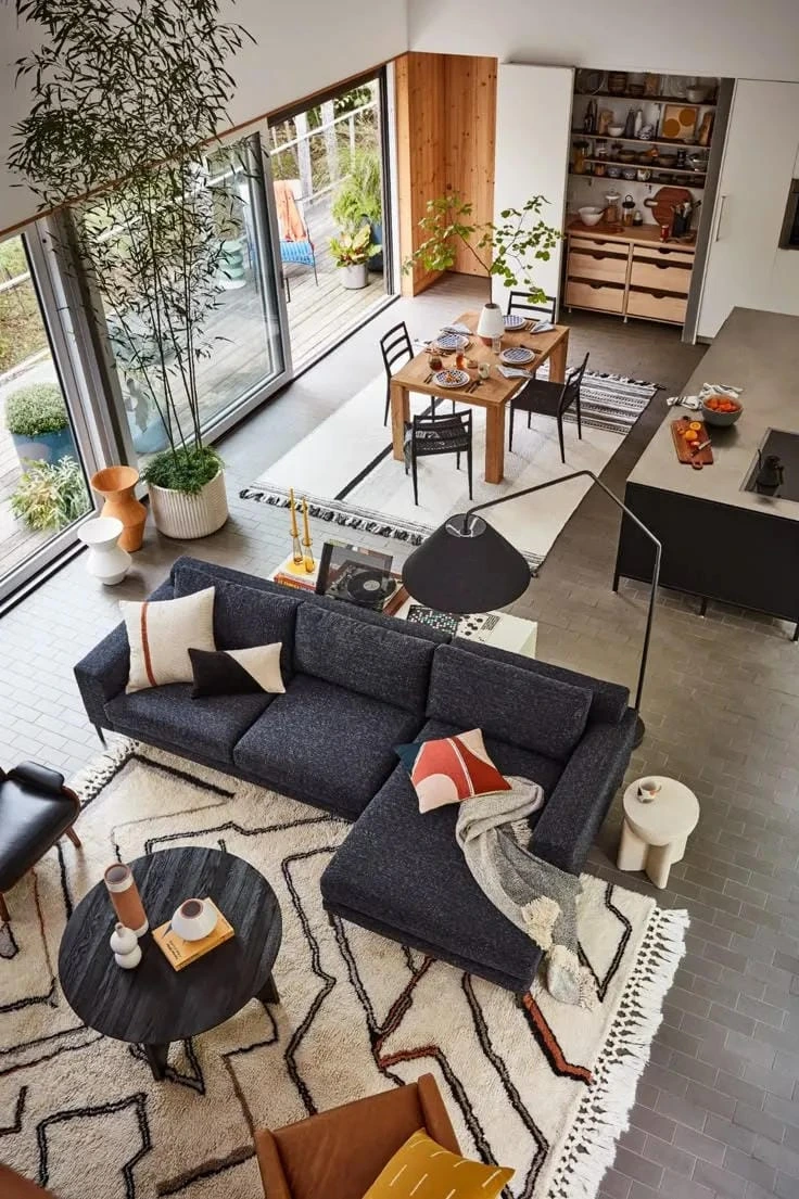 6- Use an Area Rug to Set the Living Zone