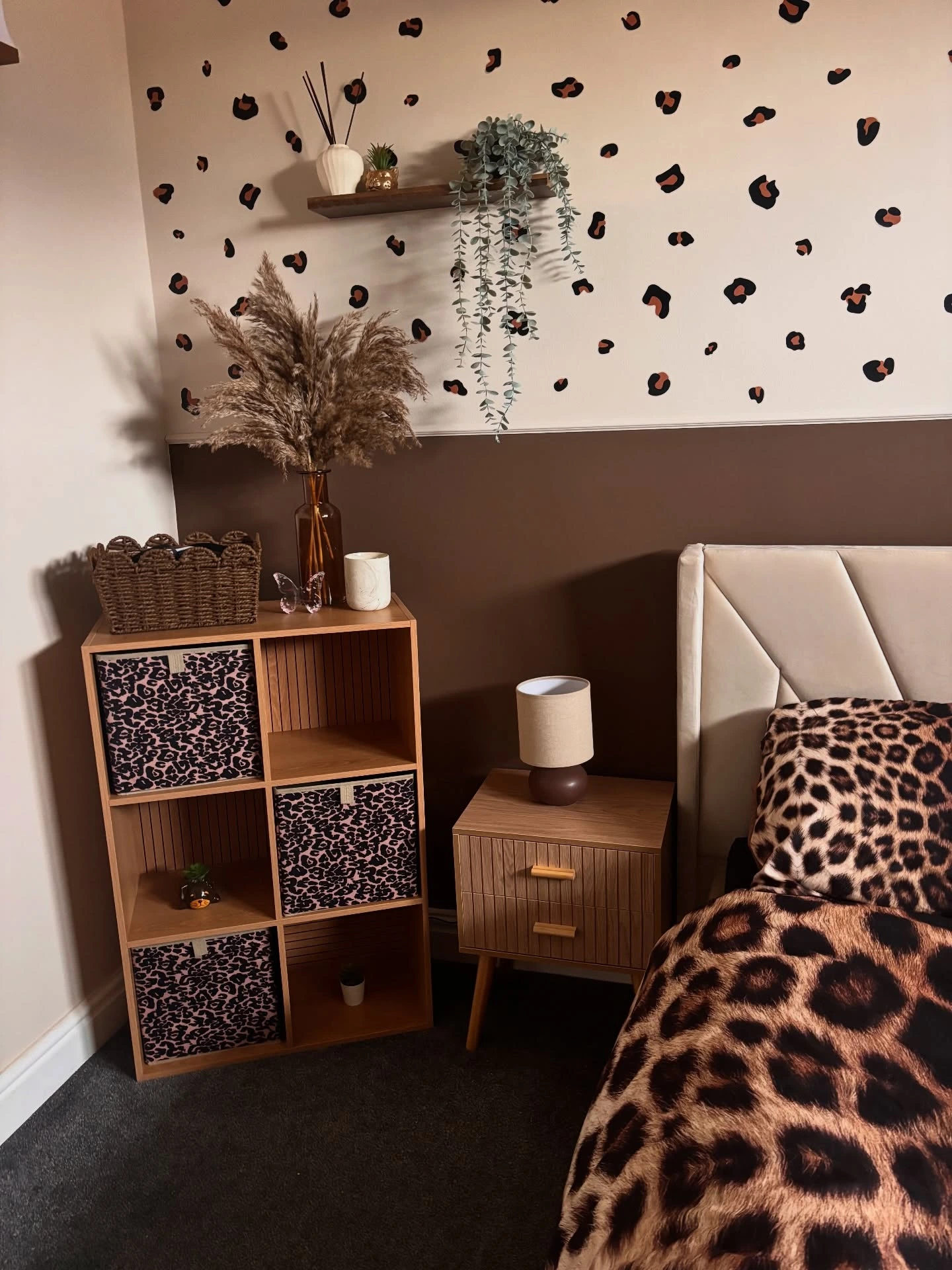 6- Use Leopard Print Storage Cubes