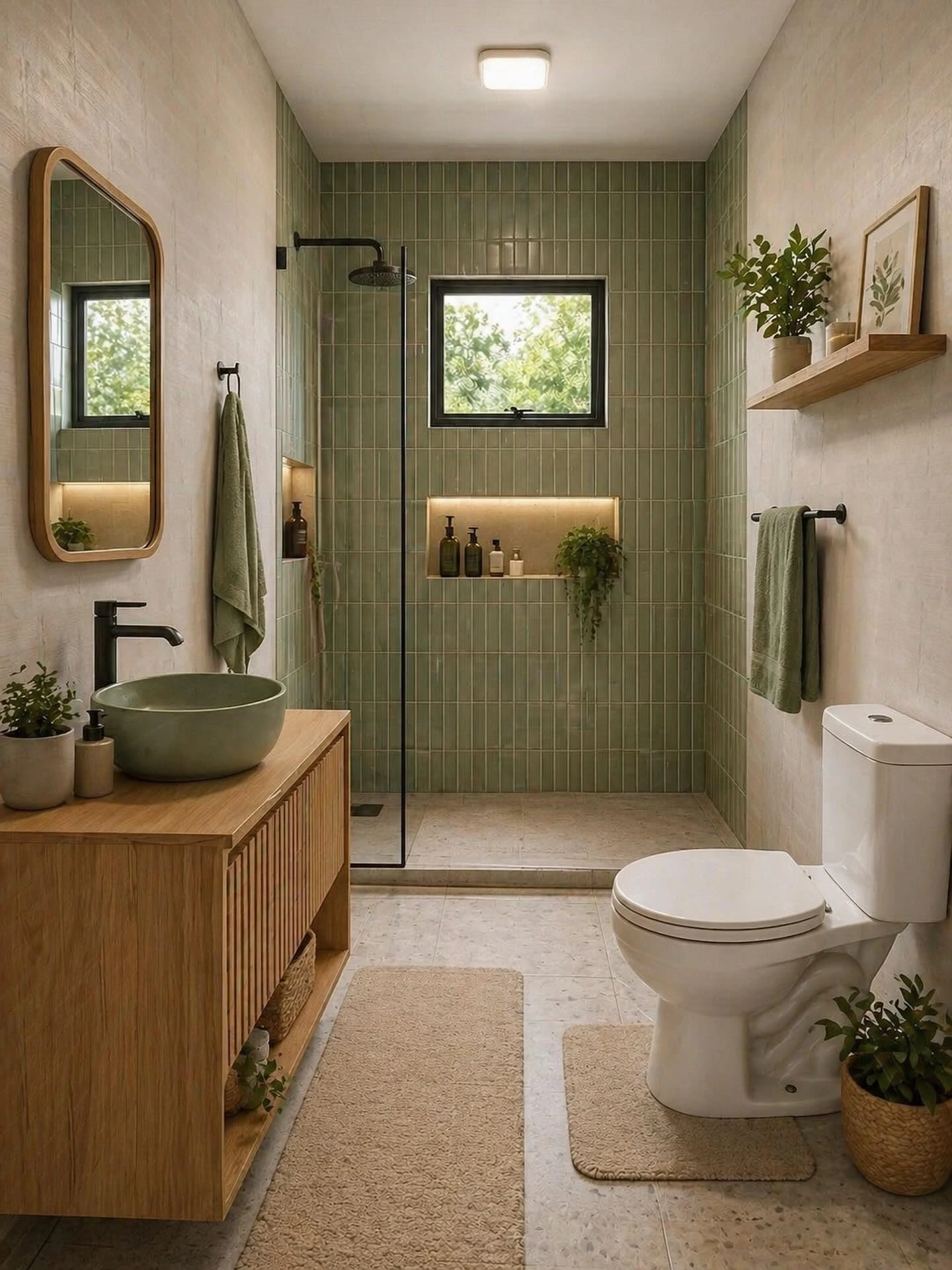 9- Use Plants to Break Up Sage Tile