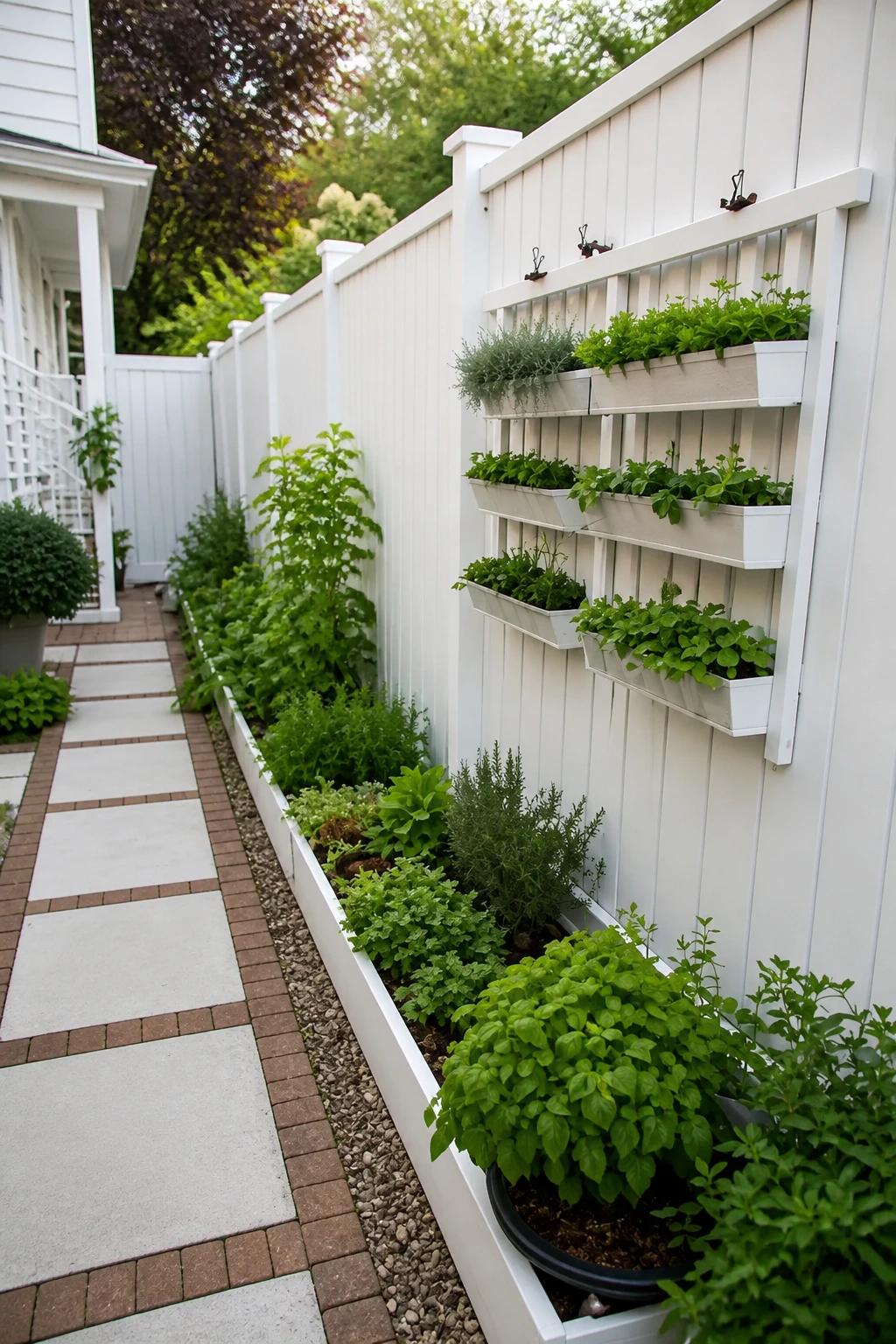 3- Use Wall Shelves in a Side Yard