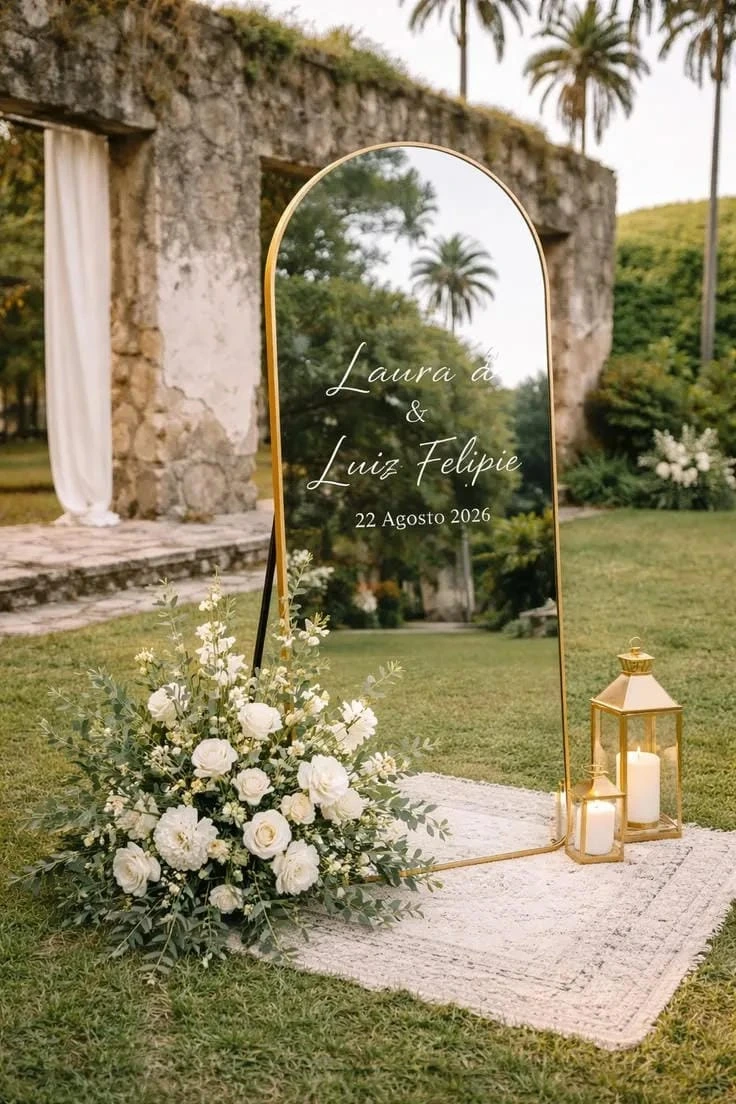 5- Welcome Guests with a Personalized Mirror Sign