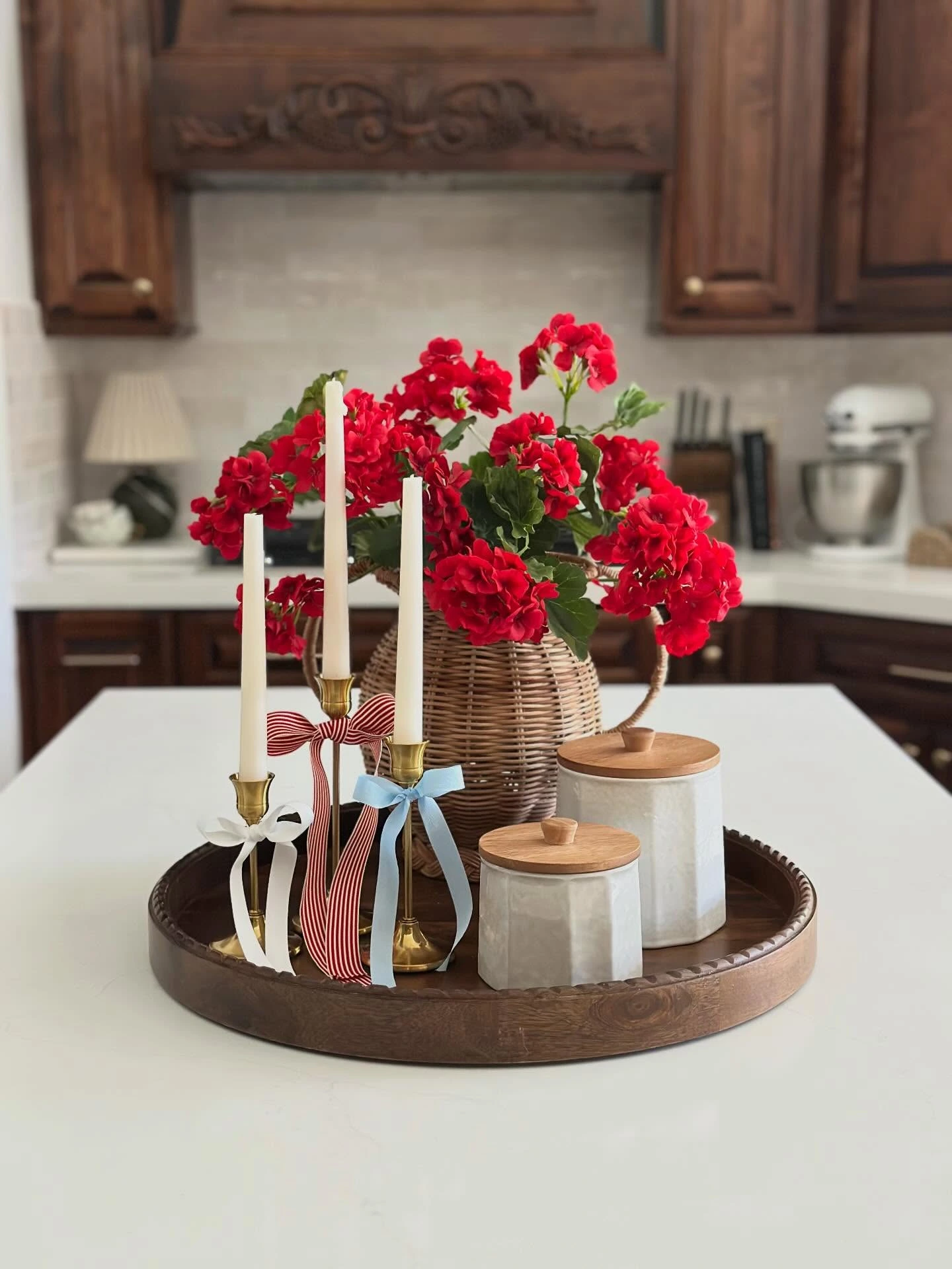 1- Wrap Candlesticks with Patriotic Ribbon