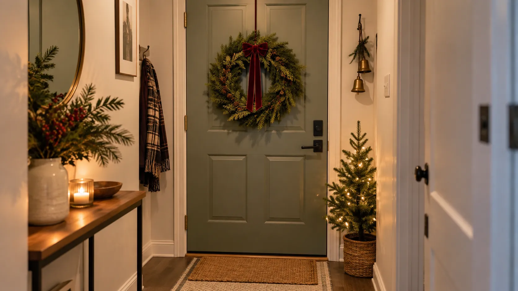 Apartment Christmas Door Decor