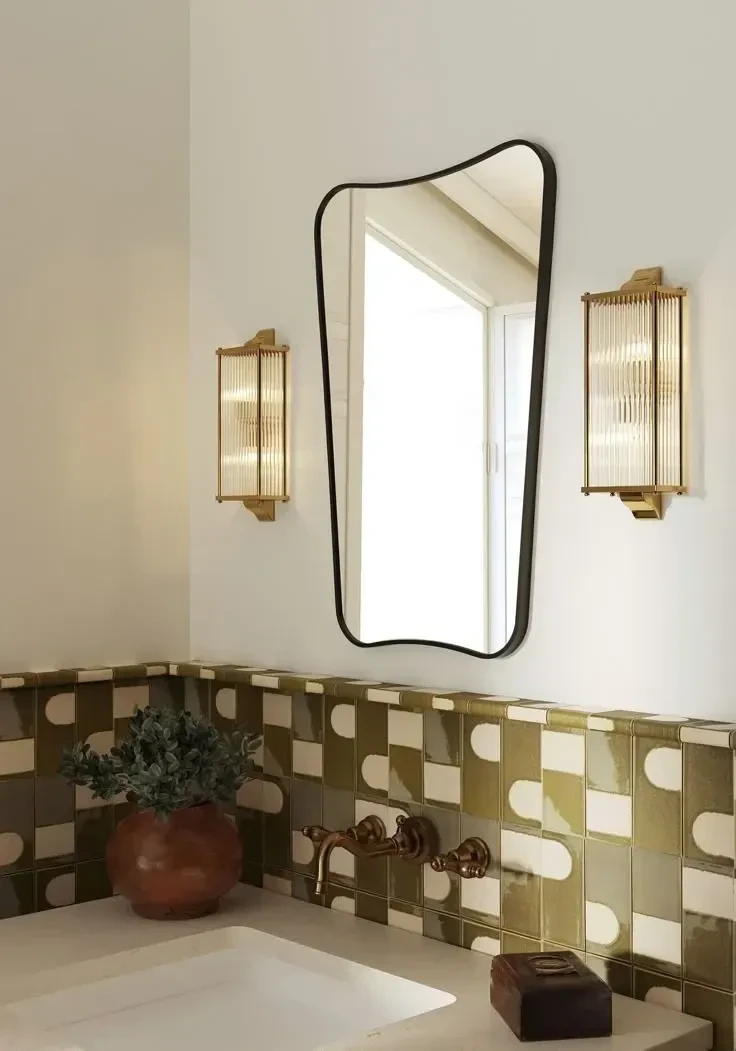 5- Add an Olive Checkerboard Floor or Wall