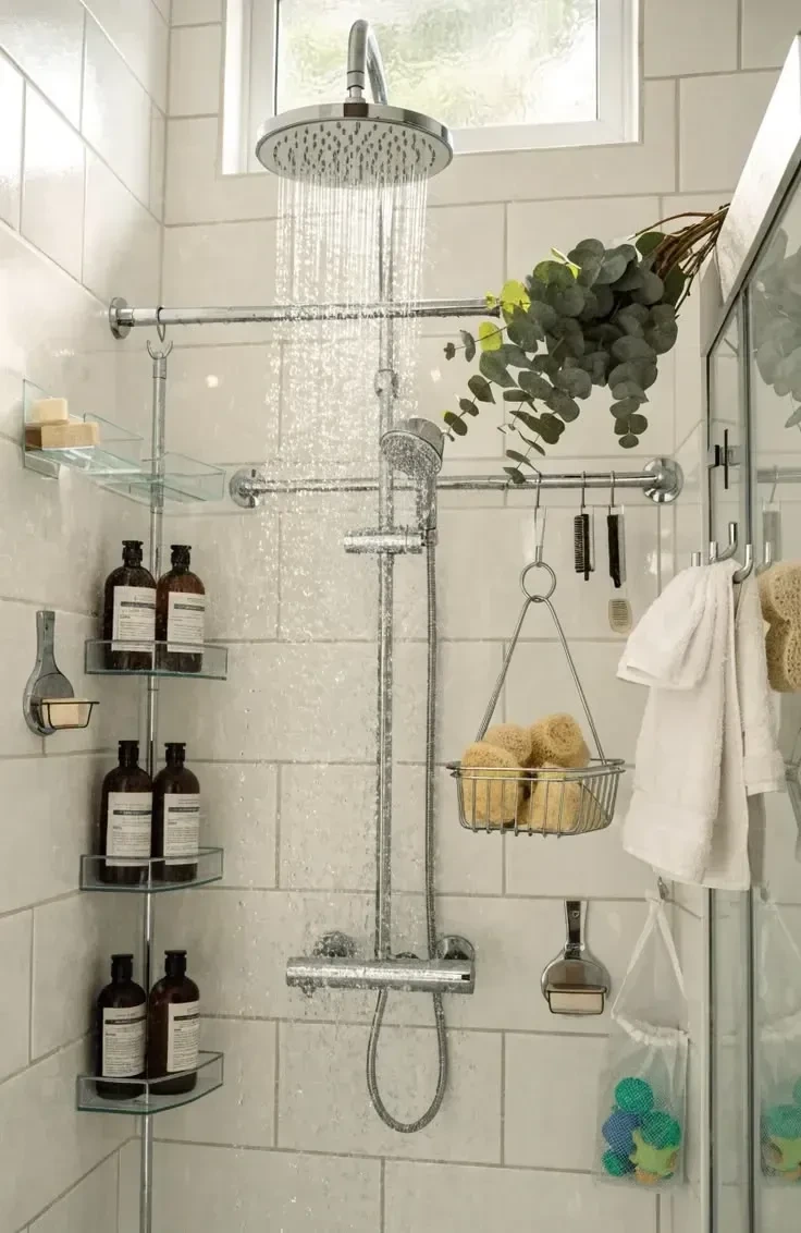 2- Add Shelves with a Tension Rod