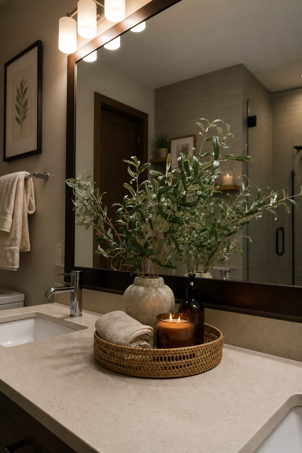 8- Arrange a Candle and Towel on a Tray
