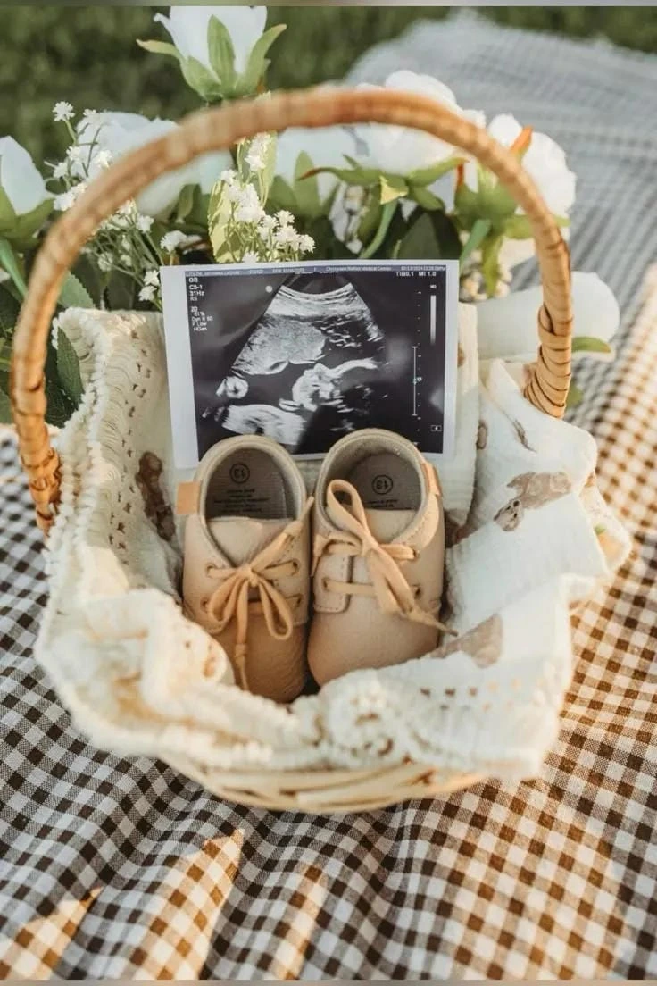 3- Arrange Baby Shoes in a Keepsake Basket