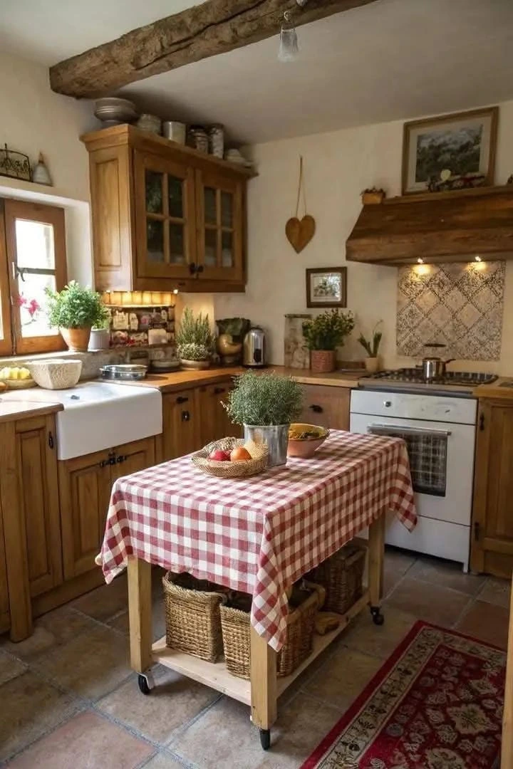 4- Balance Warm Cabinets With Natural Stone