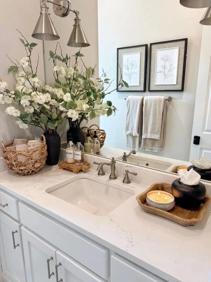 7- Bring Flowers to a Double Sink