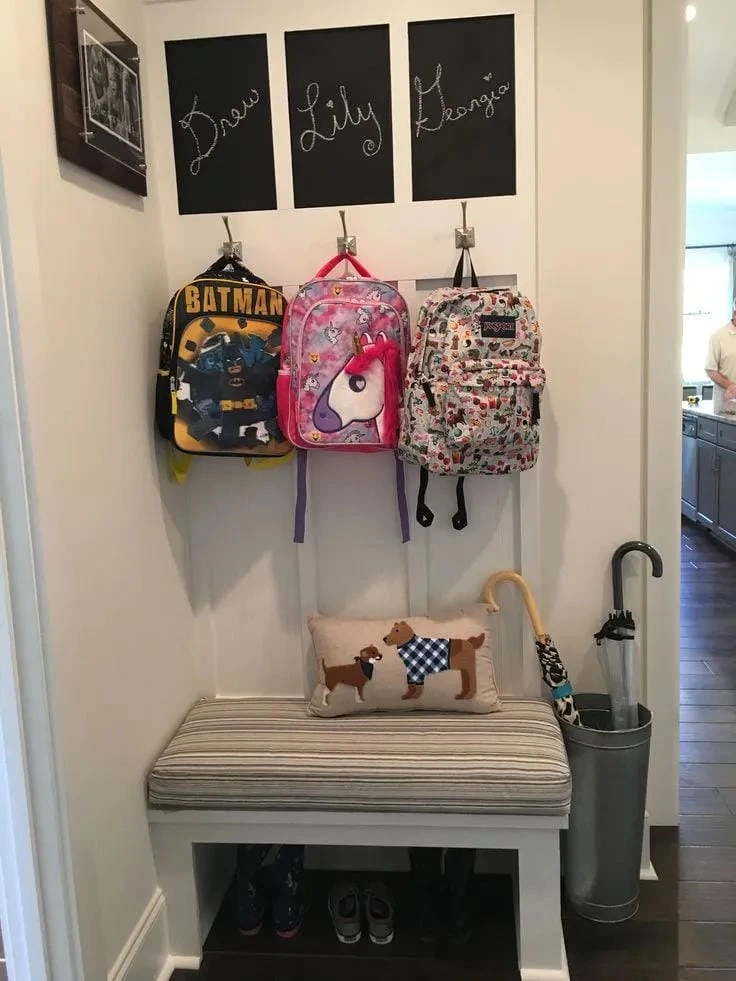 2- Build a Bench Wall with Hooks