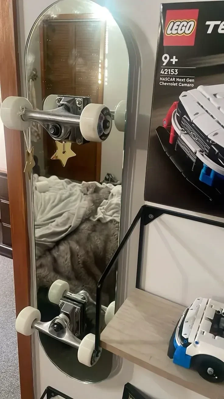 11- Choose a Skateboard-Shaped Mirror