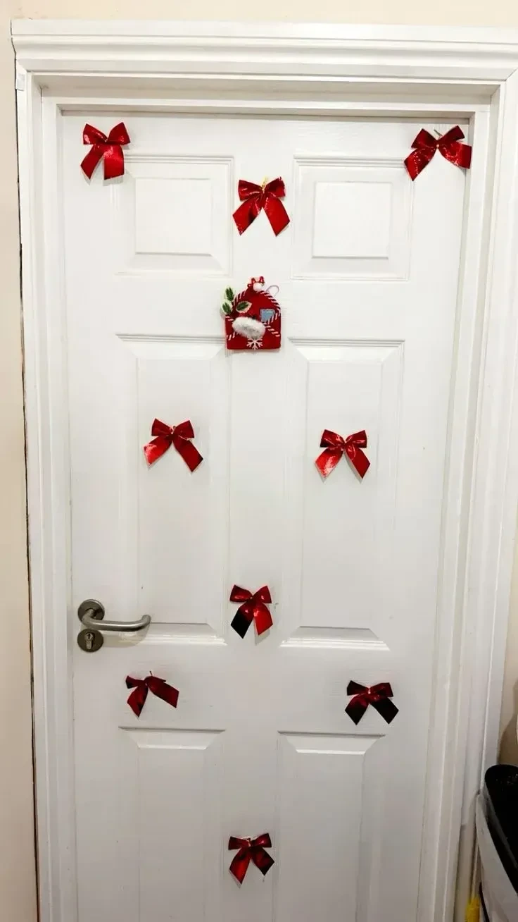 10- Cover a White Door with Little Bows