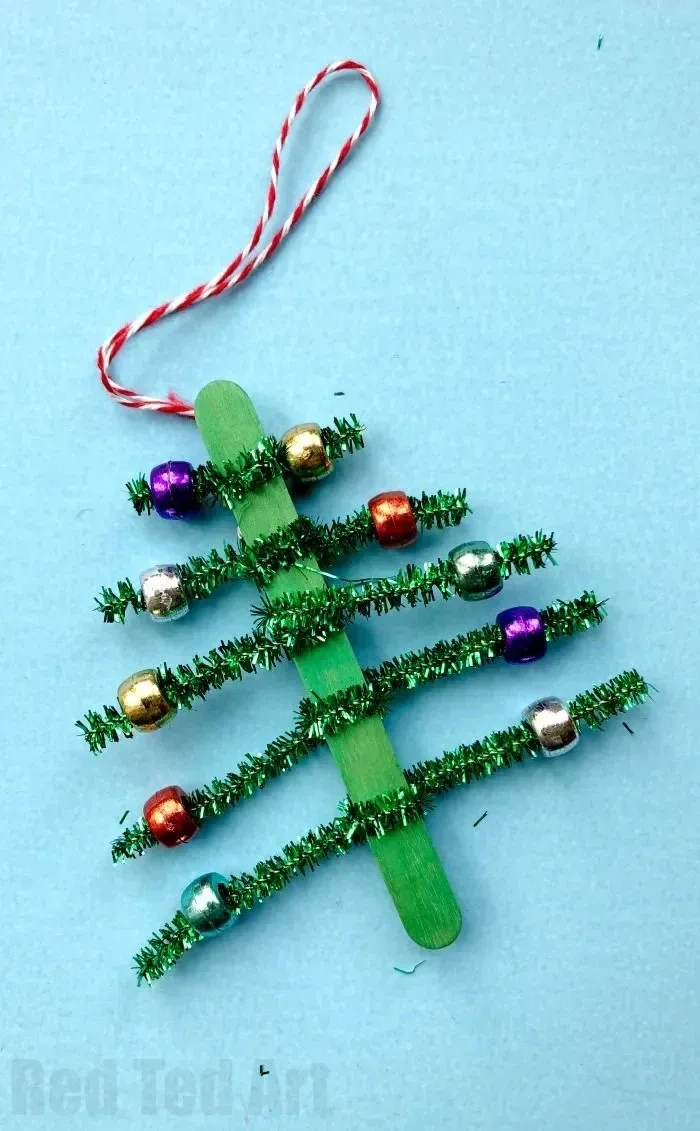 7- Decorate Pipe Cleaner Tree Ornaments