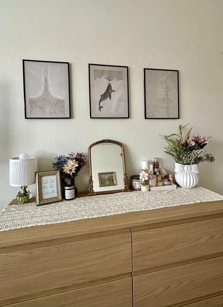 6- Frame the Dresser with a Simple Gallery Wall