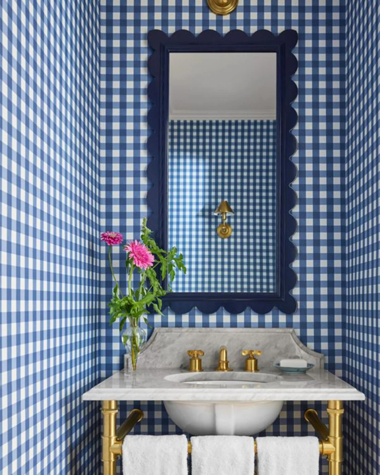 3- Freshen the Space with Blue Gingham
