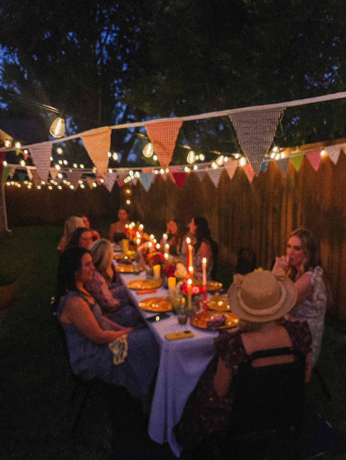 5- Hang Bunting Above a Candlelit Table