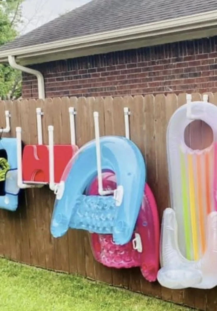 8- Hang Large Floats on Fence Hooks