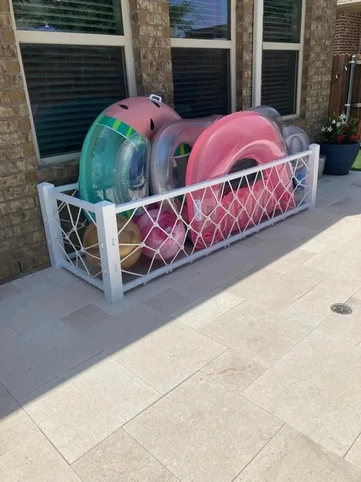 9- Keep Floats in a White Outdoor Rack
