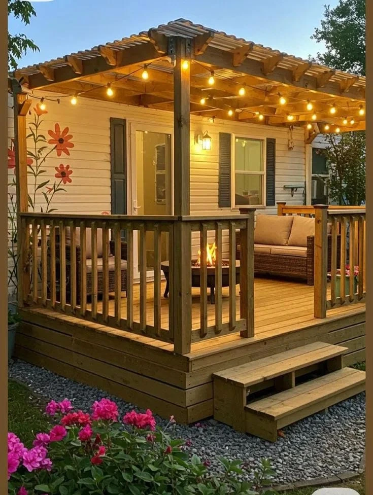 9- Light Up a Small Cabin Porch