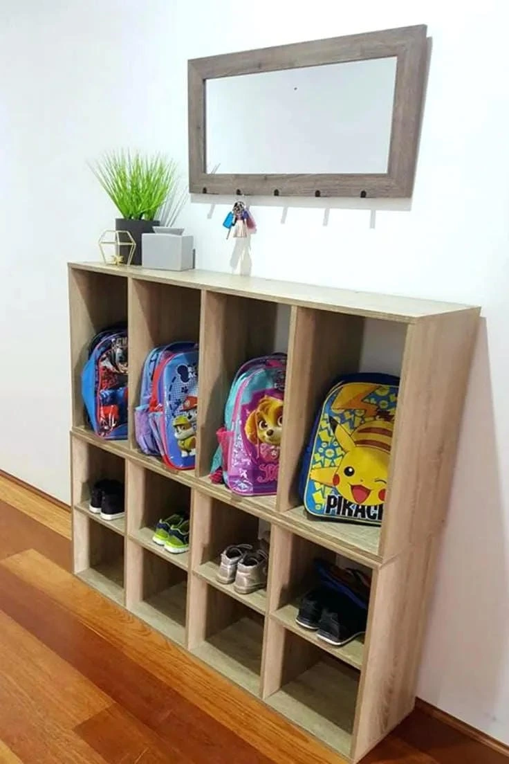 1- Line Up Backpacks in Open Cubbies