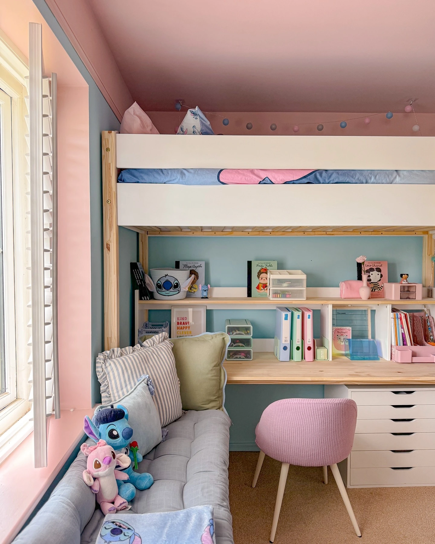 4- Make Space with a Loft Bed and Desk