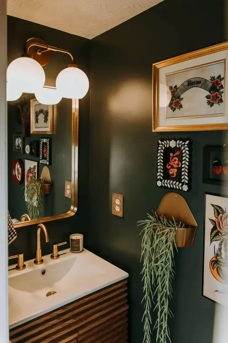 2- Pair Dark Walls With Warm Gallery Details