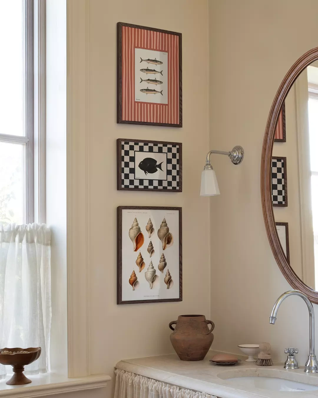 5- Stack Three Prints Beside the Mirror