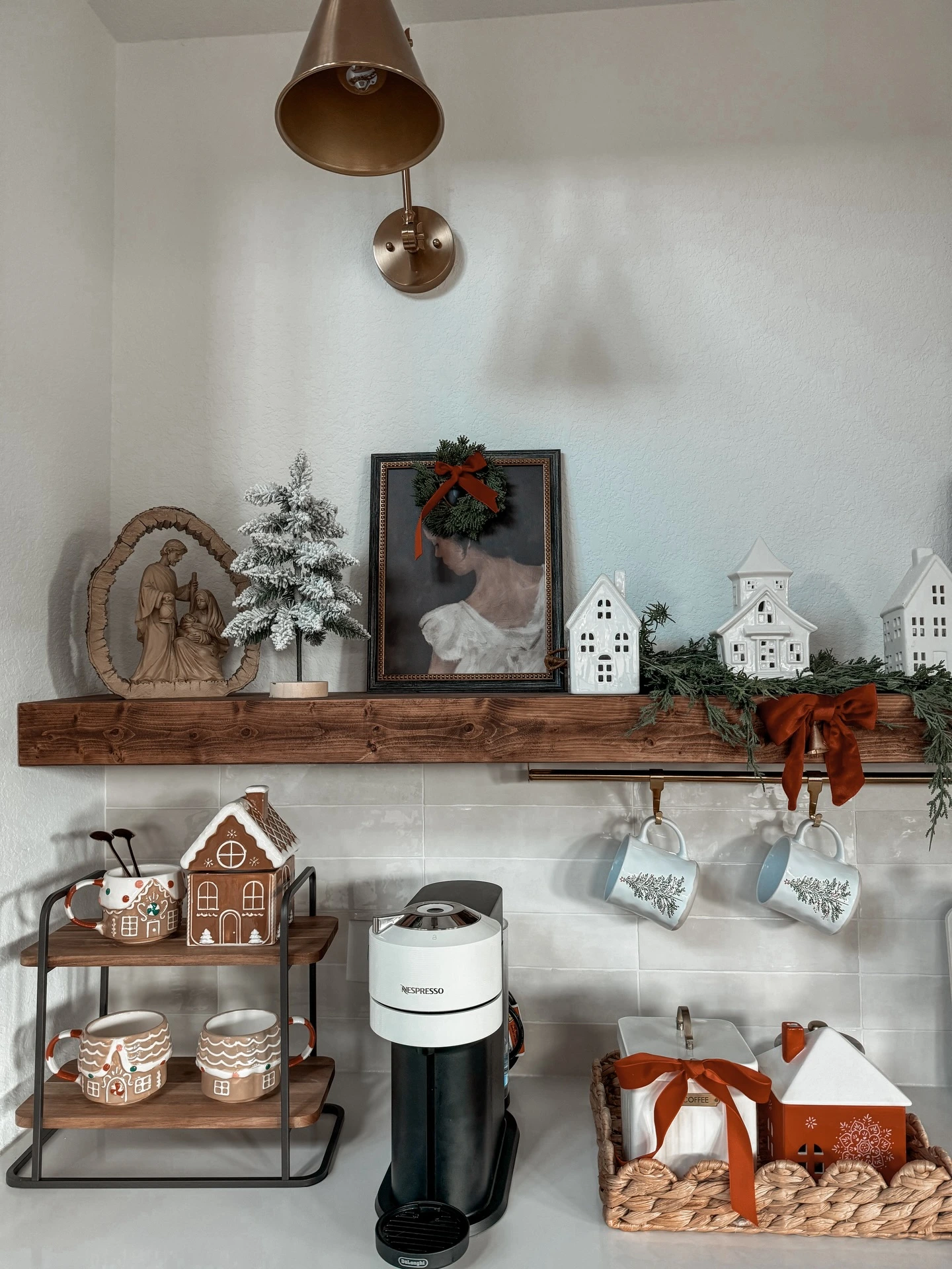 10- Style a Shelf With White Ceramic Houses