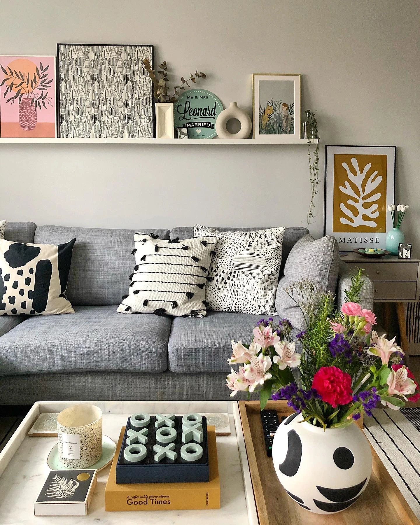 1- Style the Wall with a Floating Shelf