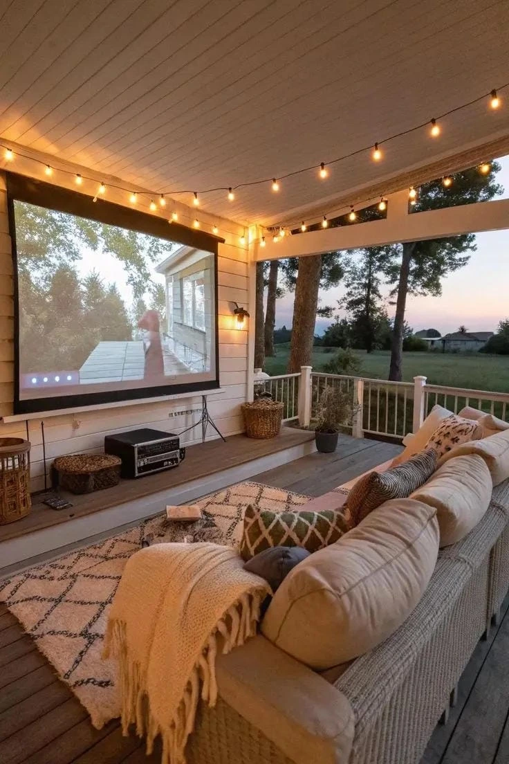 11- Turn the Porch into an Outdoor Movie Room